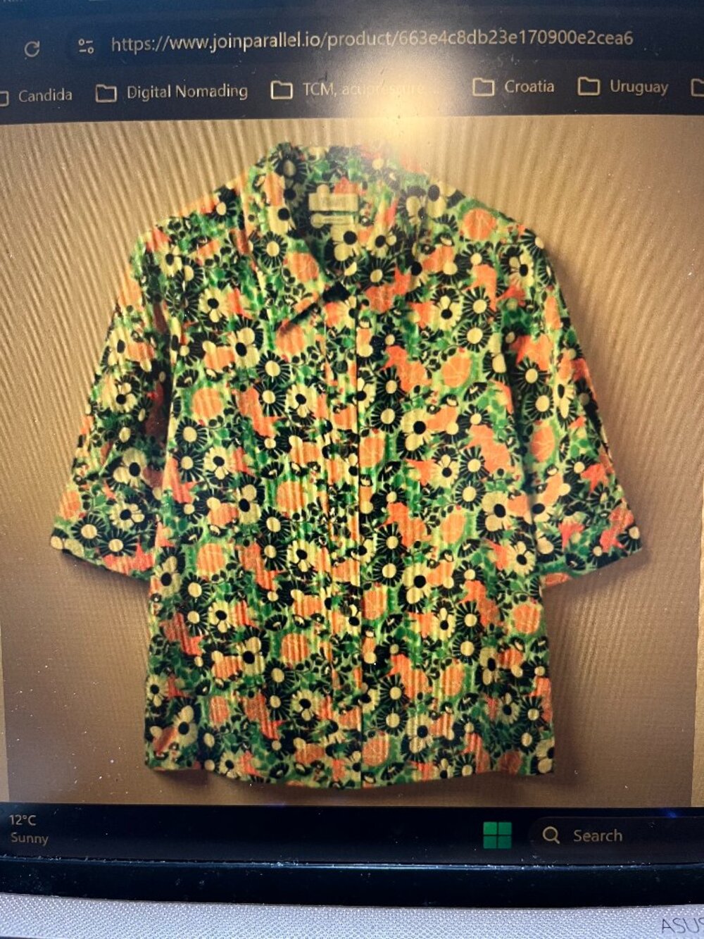 Toast Trailing Nasturtium Print Shirt size 12 (Canadian 8)